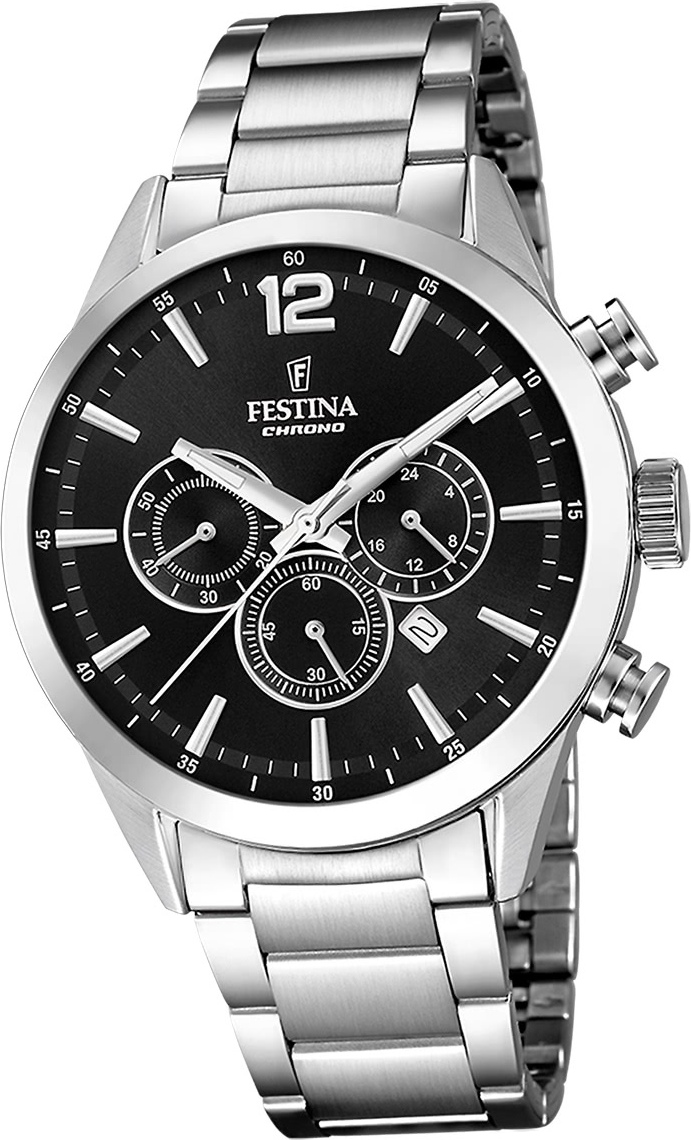 Pánske náramkové hodinky Festina z nehrdzavejúcej ocele strieborné Timeless Chronograph D2UF20343/8