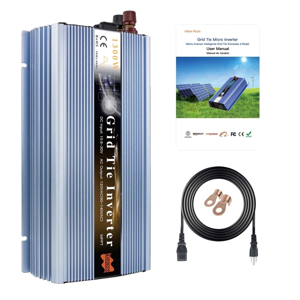 Solárny mikrostriedač pripojený k sieti, čistá sínusoida, domáce spotrebiče, modrý, 220V, 36V (20-50VDC)