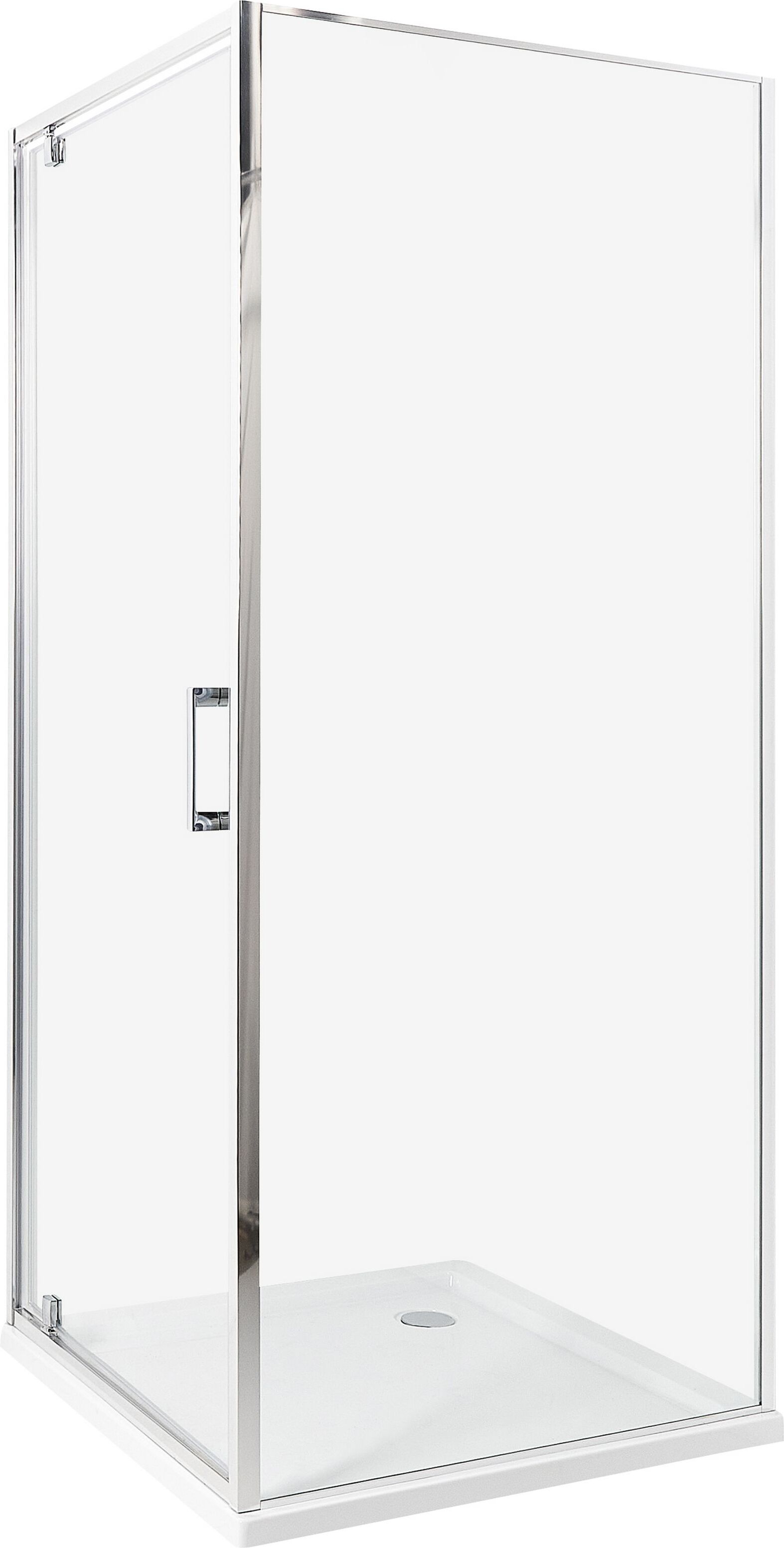 BELIANI Duschkabine Silber aus Sicherheitsglas Aluminium Rahmen verchromt mit Magnetschloss Einzeltür 80x80x185cm Dusche Modernes Elegantes Design 568135