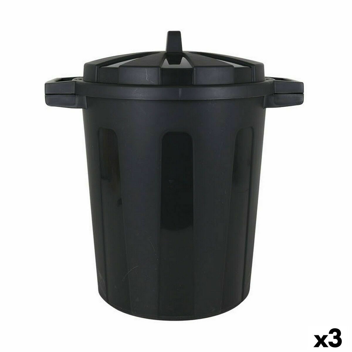 Odpadkový kôš Dem 50 L čierny 55 x 41 x 54 cm (3 kusy)