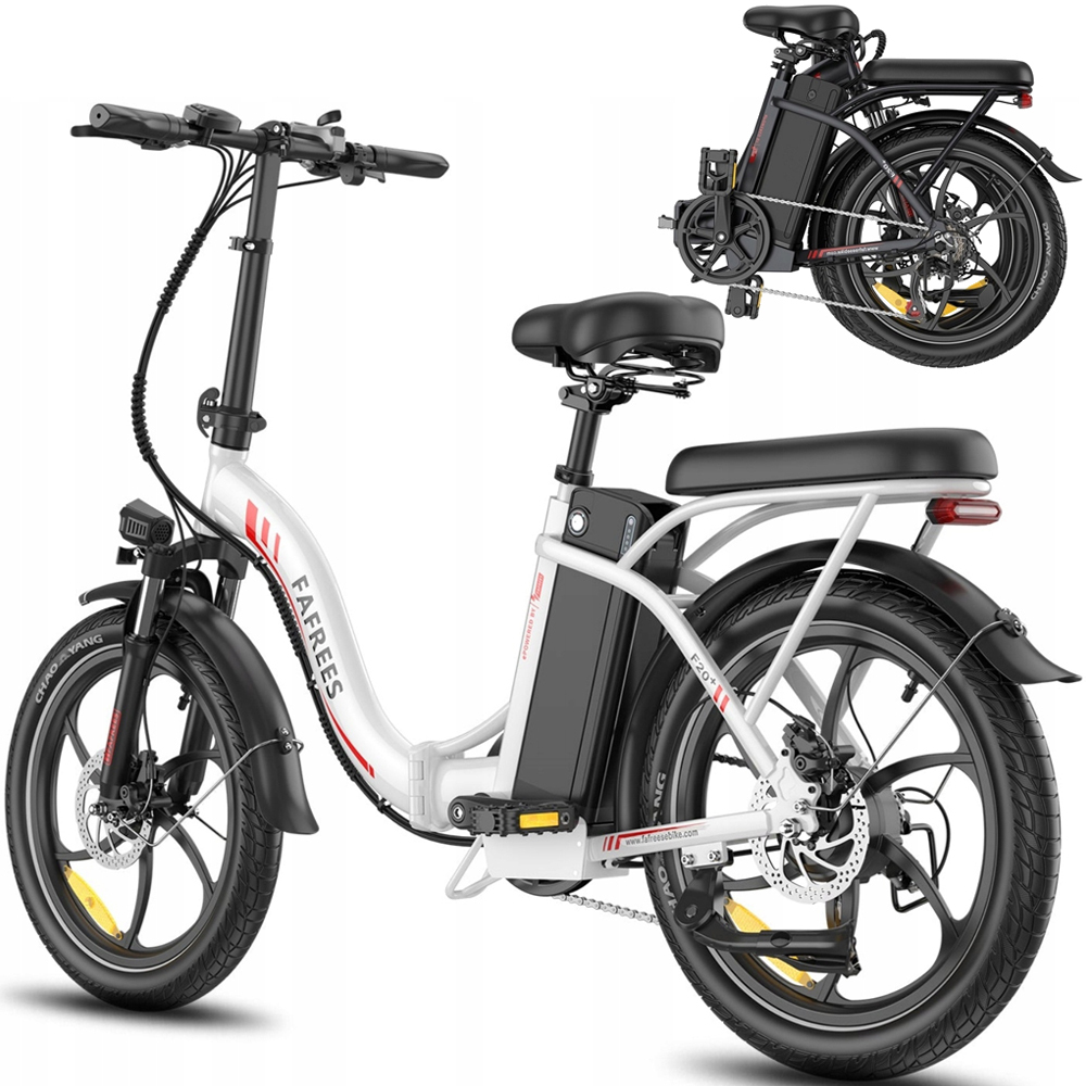 E-bike 20 palcový skladací elektrický bicykel skladací bicykel 20 * 3.0 Fat Tire skladací horský bicykel trekkingový e-bike 250W 20AH 25KM / H White