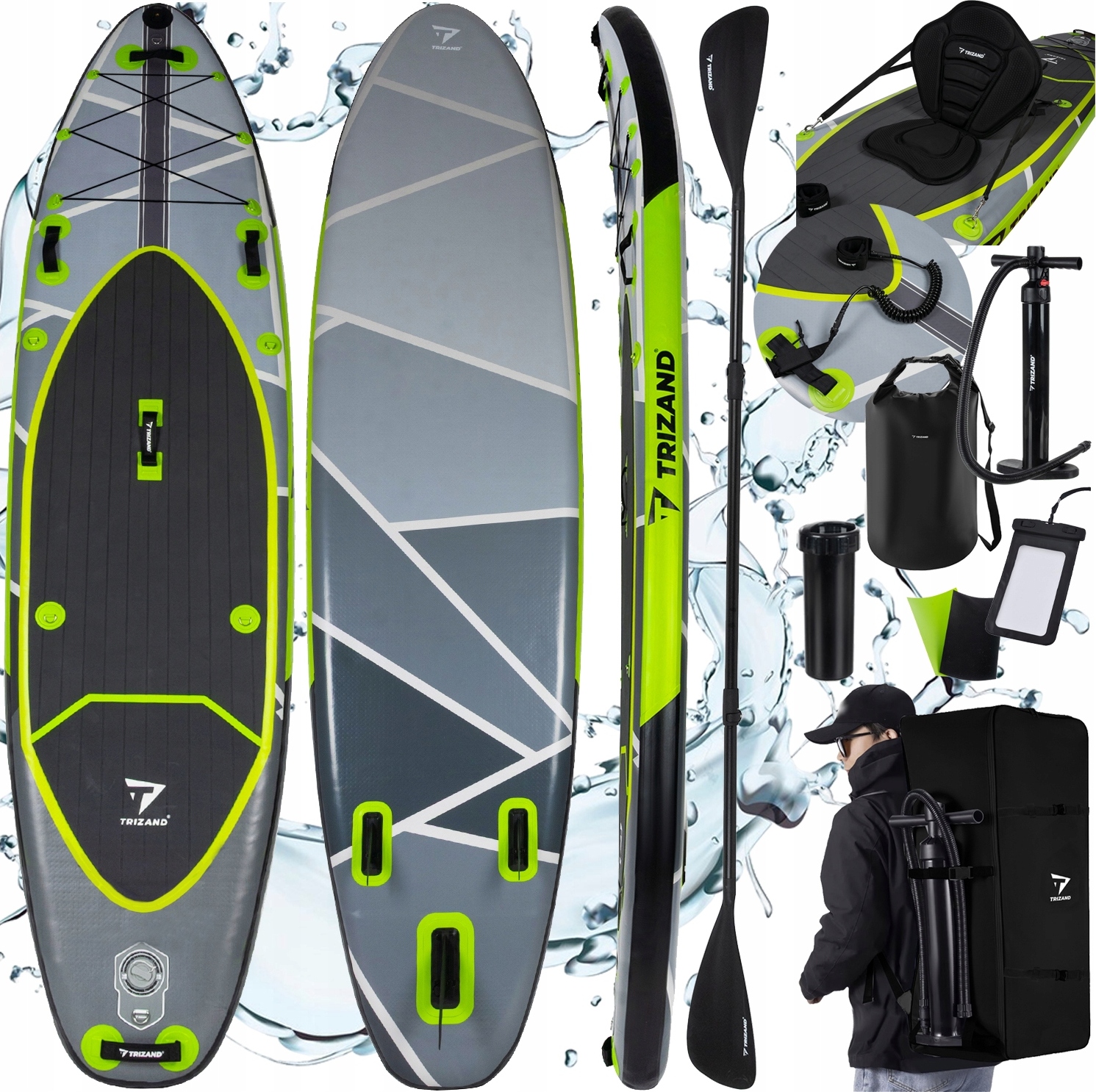 Stabiles Sup 350Cm Aufblasbares Brett Mit Paddel Und Sitz, Rucksack + Werbegeschenke