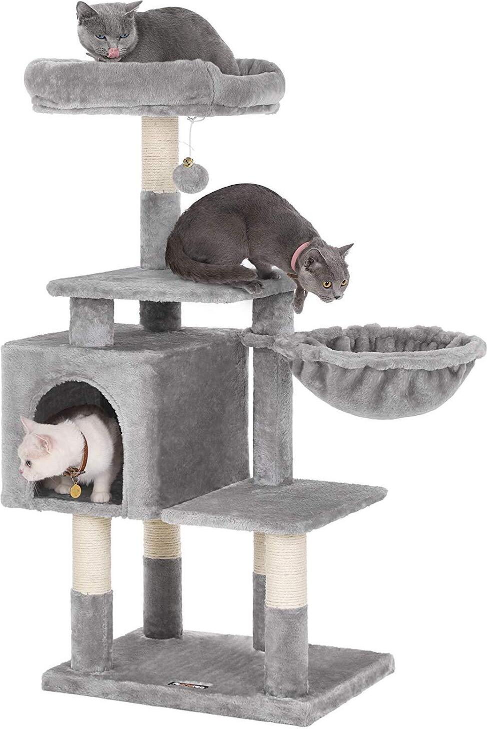 ACAZA Kratzbaum für Großkatzen - Mehrstufiger Kratzbaum - 110 cm hoch