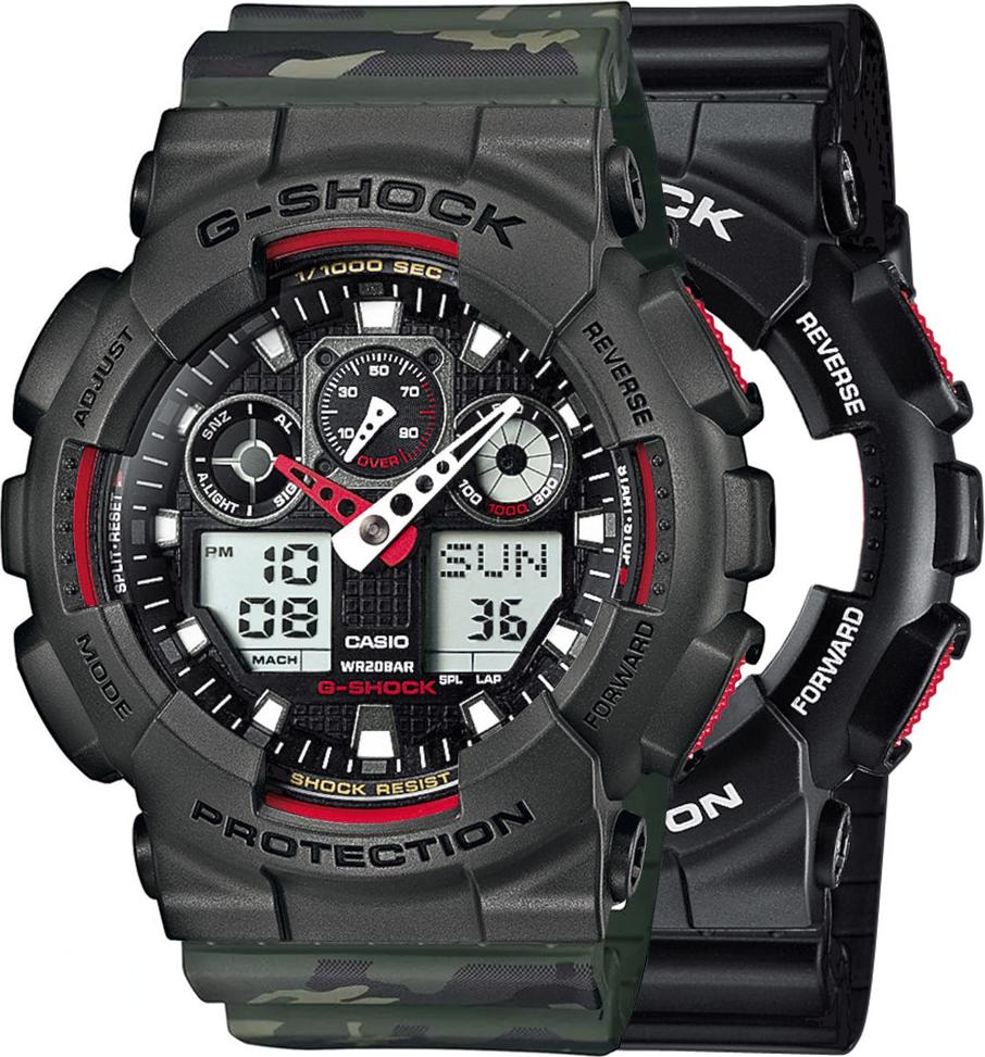 Hodinky Casio G-Shock SET GA-100-1A4ER + BEZEL 10467795 + BAND 10561429 20BAR