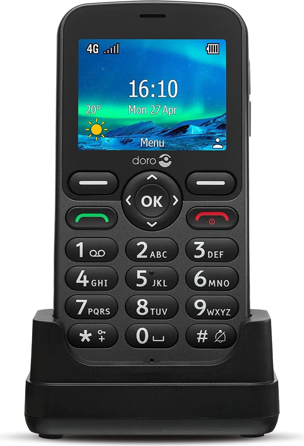 Doro 5861 4G Odblokovaný mobilný telefón pre seniorov s hlasovými tlačidlami, 2MP fotoaparát
