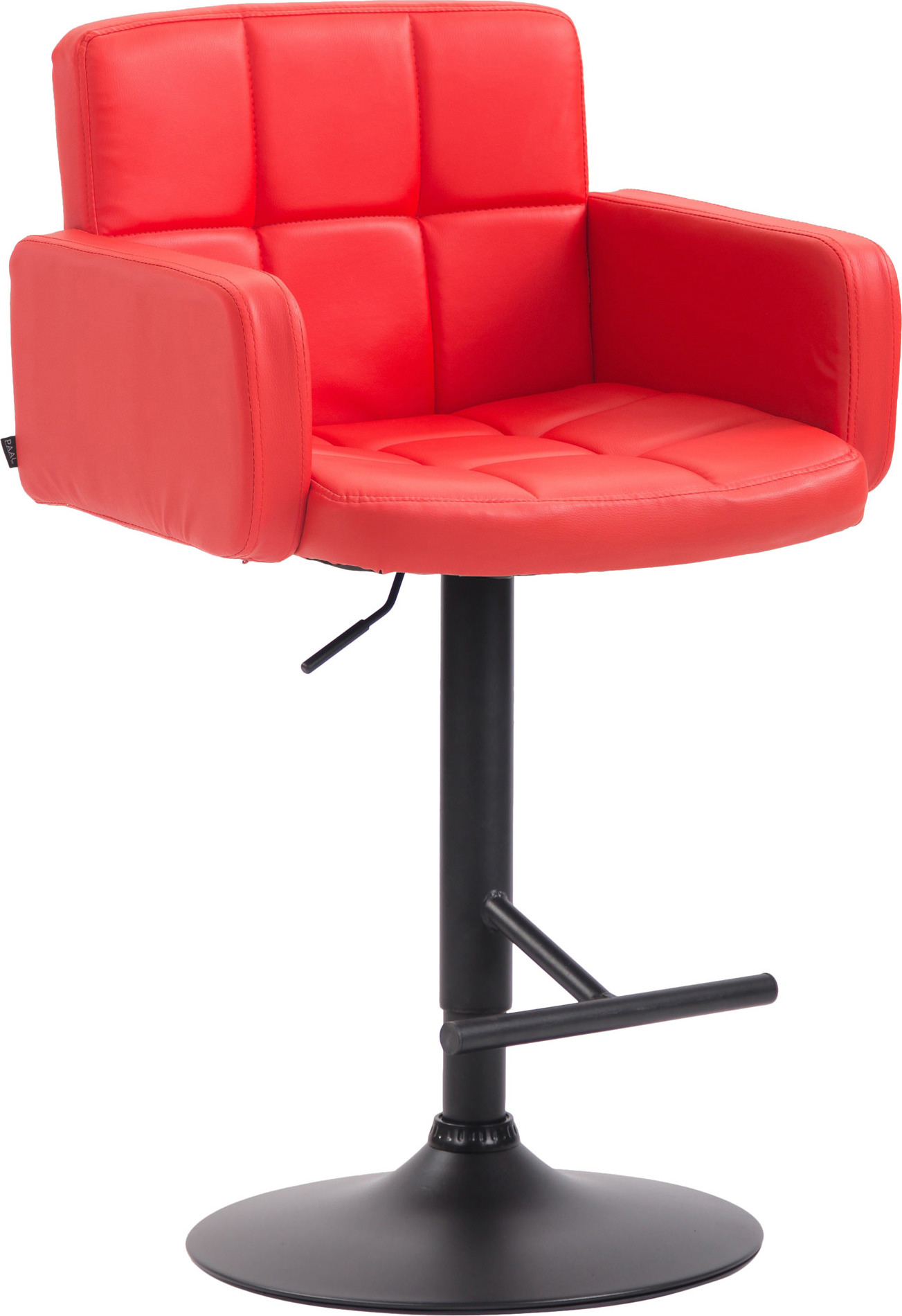 TPFLiving Barhocker Lausanne Gestell schwarz Kunstleder Rot TPFL-C-BH-LAUSANNE-KU-GS-ROT