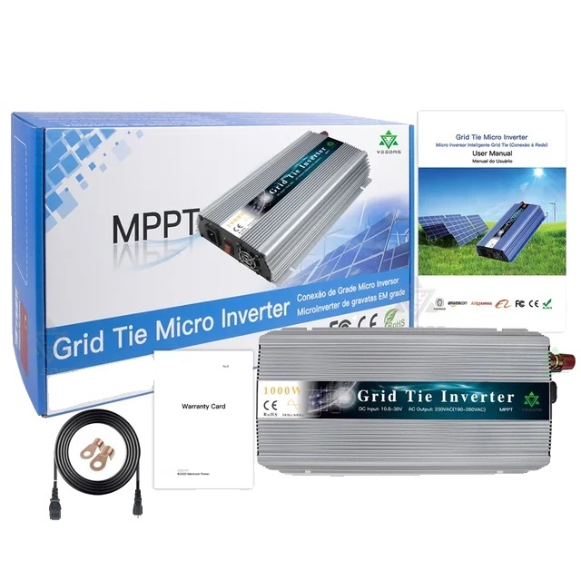 Solárny menič, výkon 1000 W, vysoká účinnosť, strieborný, 108-30 VDC-b, 230 VAC(190-260 VAC)-b