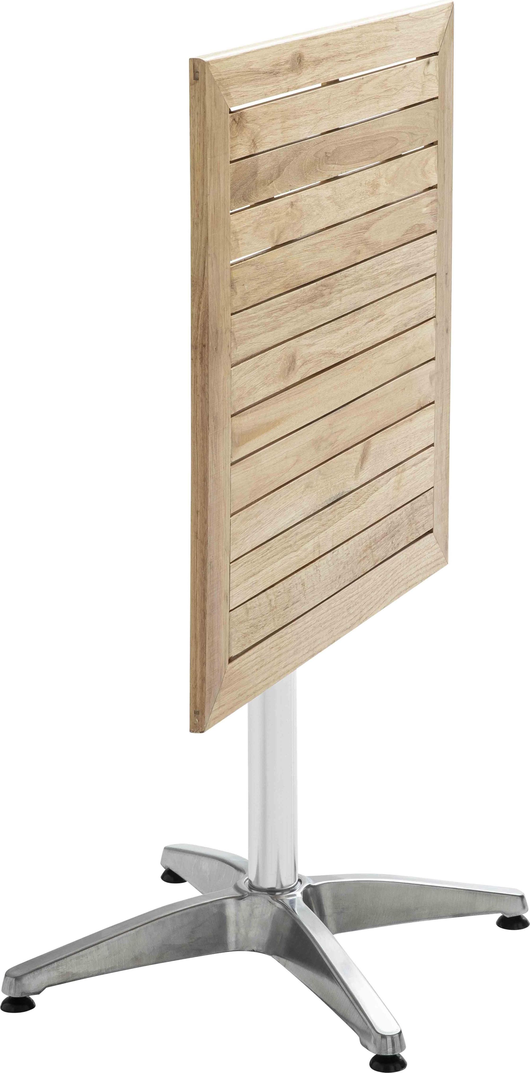 Tisch aus Aluminium und Holz, quadratisch und mit neigbarer Platte - Oviala Times square 105442