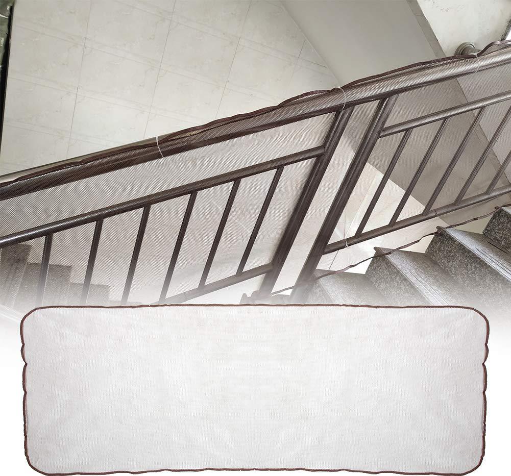 Markenlos Balkonsicherheitsnetz, 2 Meter Kindersicherheitsnetz Treppensicherheitsnetz Geländerschutz für Kindersicherheit für Innentreppen, Geländer, Kinderbetten, Balkon (Kaffee)