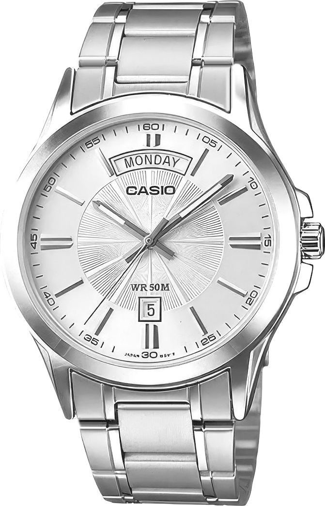 Orologio Casio MTP-B185D-7AVDF Unisex – Cassa 33 Mm In Acciaio, Quadrante Argento, Movimento Giapponese, Datario E 50 M Impermeabile