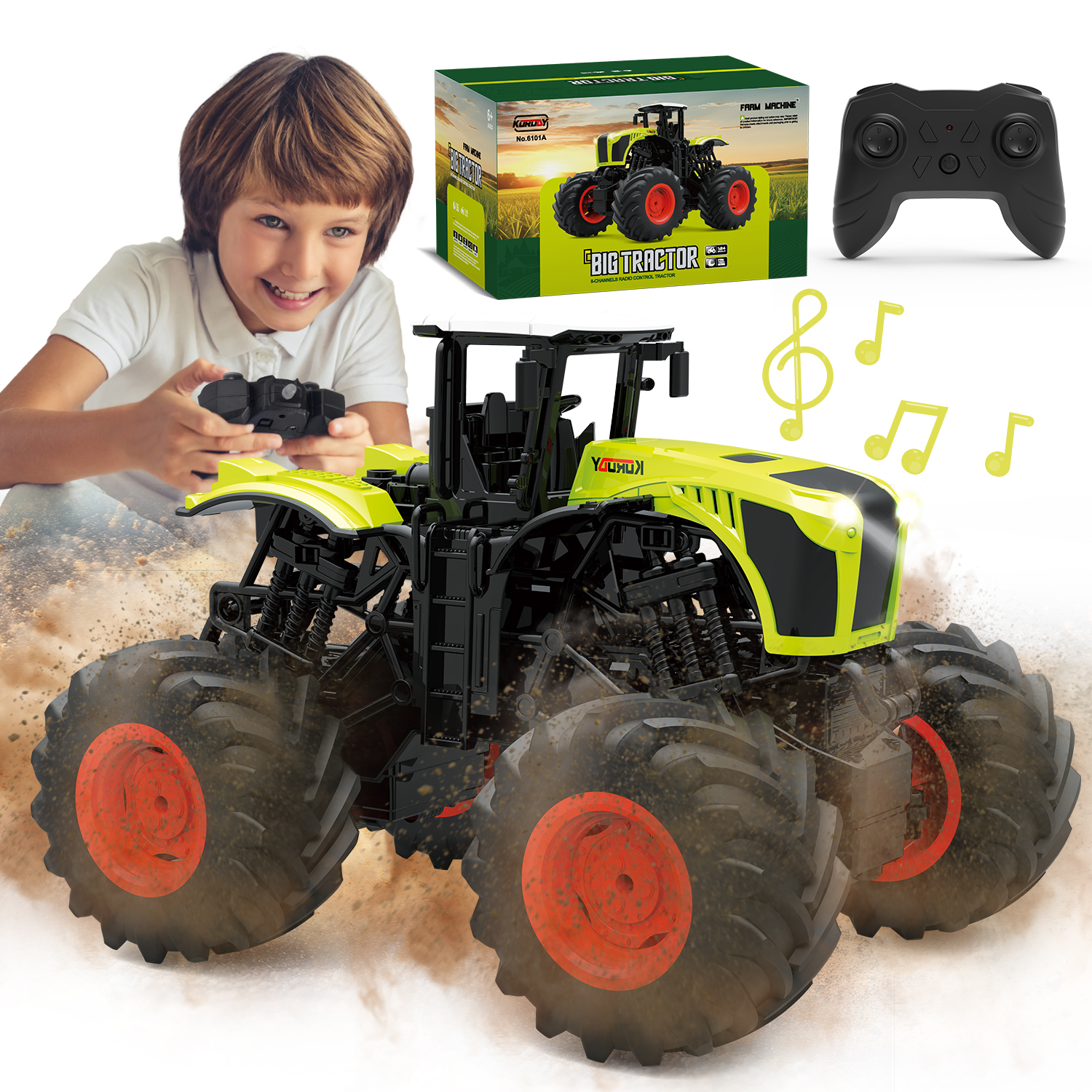 ZIDA RC-Traktor Ferngesteuerter Traktor Ferngesteuert ab 3 4 6 Jahre, 2,4GHz 1:16