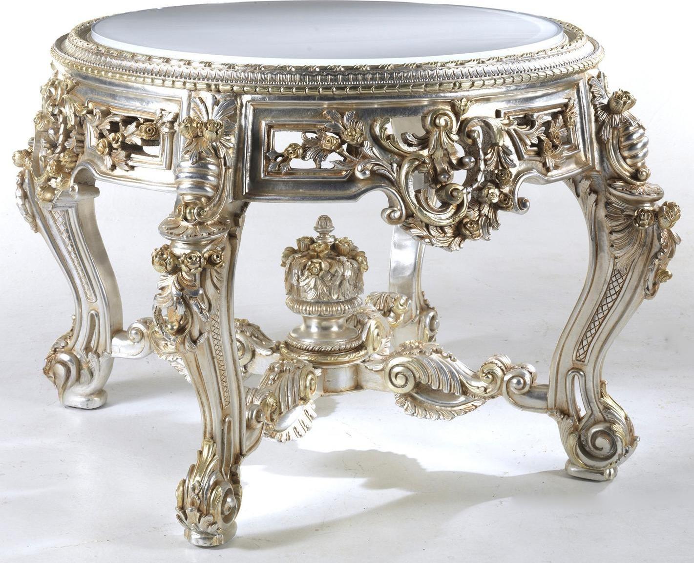 Runder Esstisch Wohnzimmer Tische Holz Royal Barock Italienische Möbel Barock