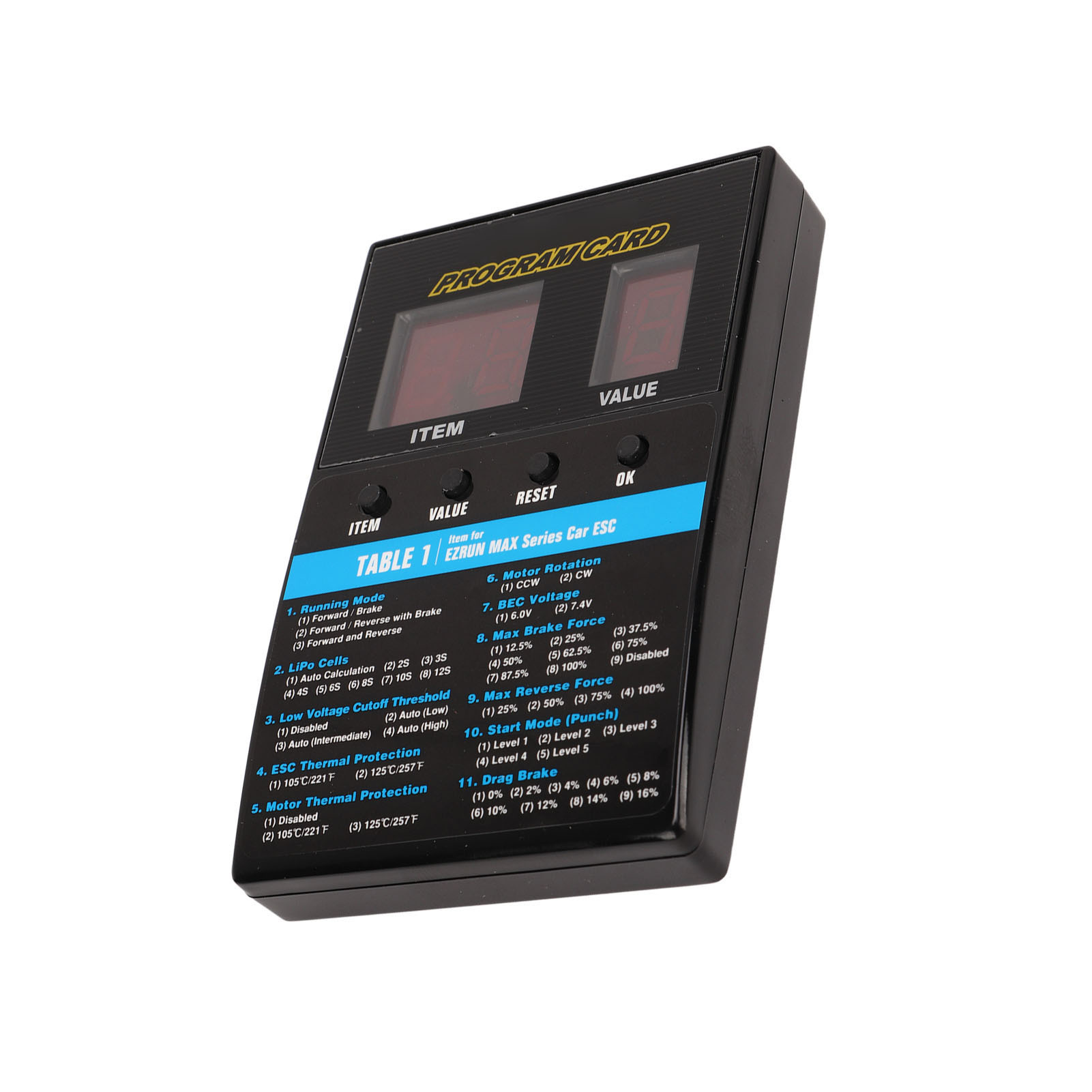 Cocosity Programm Karte Box,LED Programm Karte,RC Auto Programm Karte,Programmier Karte,ESC LED Programm Karte Box,ESC Programmier Karte