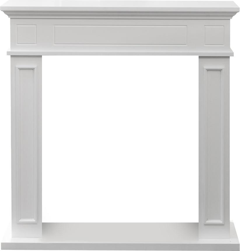 Divina Home Jefferson Kaminrahmen aus weißer Holzverkleidung, B 89,5 x H 90,5 x T 28