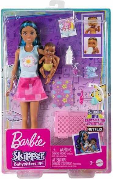 Mattel HJY34 - Barbie - Skipper Babysitters Inc - Babysitterpuppe mit Zubehör, Spielset