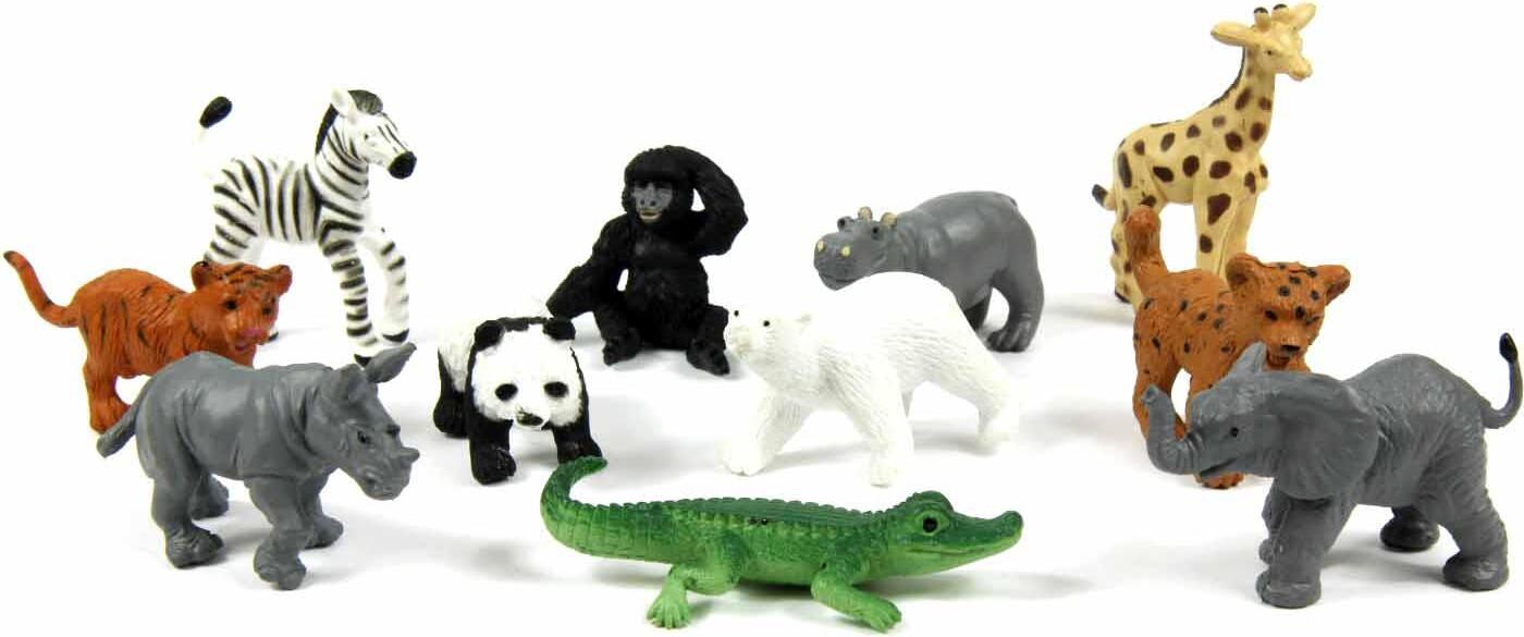 10x Zootiere Wildtiere Tiere Tierkinder Miniblings Aufstellfiguren Zoo Baby FIG0010
