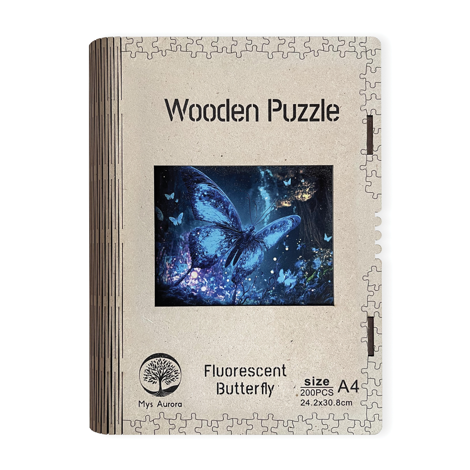 Epee Holzpuzzle Fluoreszierender Schmetterling A4 1447427725