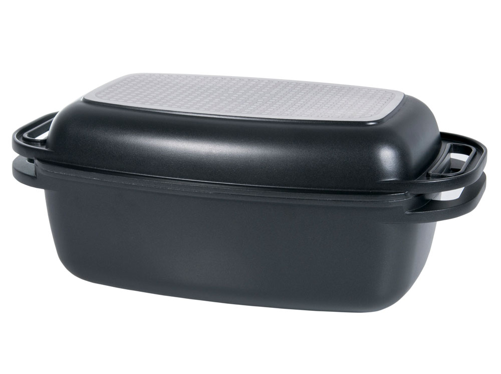 AMBITION Bräter Schmortopf Alugussbräter Schmorbräter Induktion Spülmaschine Deckel 5,6 L 80077