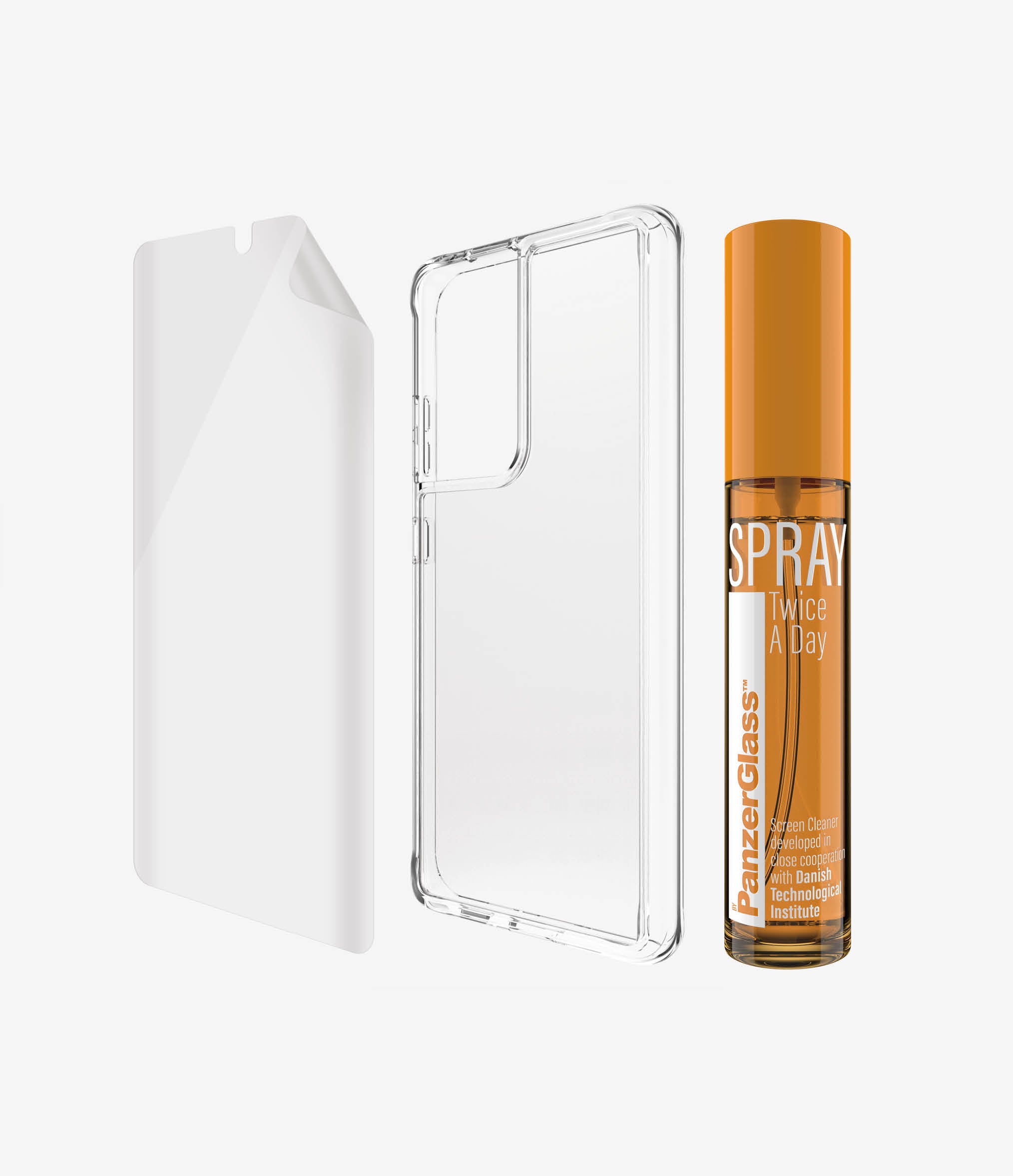 Sada fólie+Husa Silicon Slim Armour pre Samsung Galaxy S21 Ultra Transparent