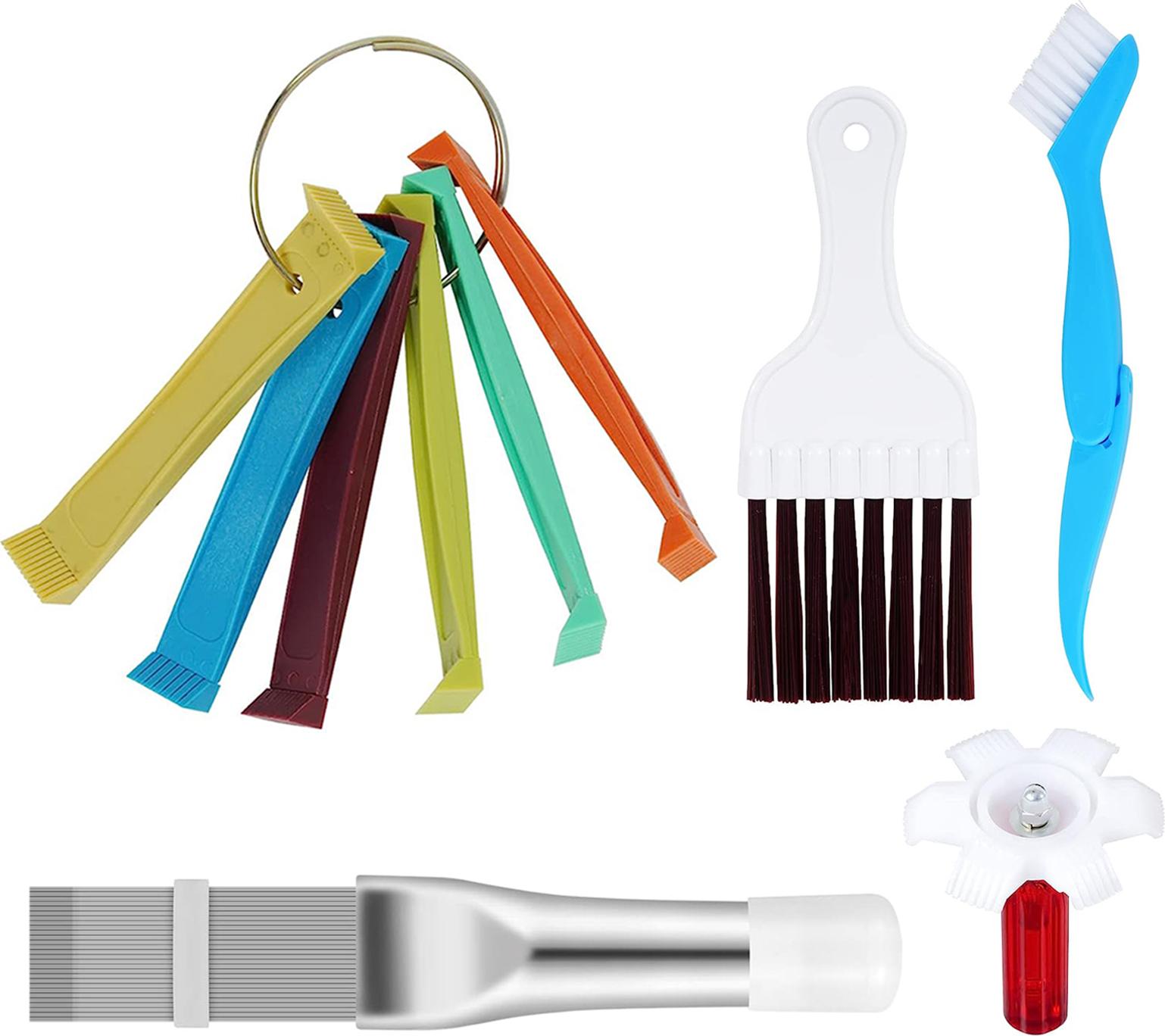 Aibecy 5-teiliges Klimaanlagen-Lamellenreiniger-Set, Klimaanlagen-Kondensator-Lamellenkamm, AC-Spulenreiniger, Luftkühlschrank-Lamellenreiniger, Verdampfer-Kühler-Reparatur-Reinigungswerkzeug