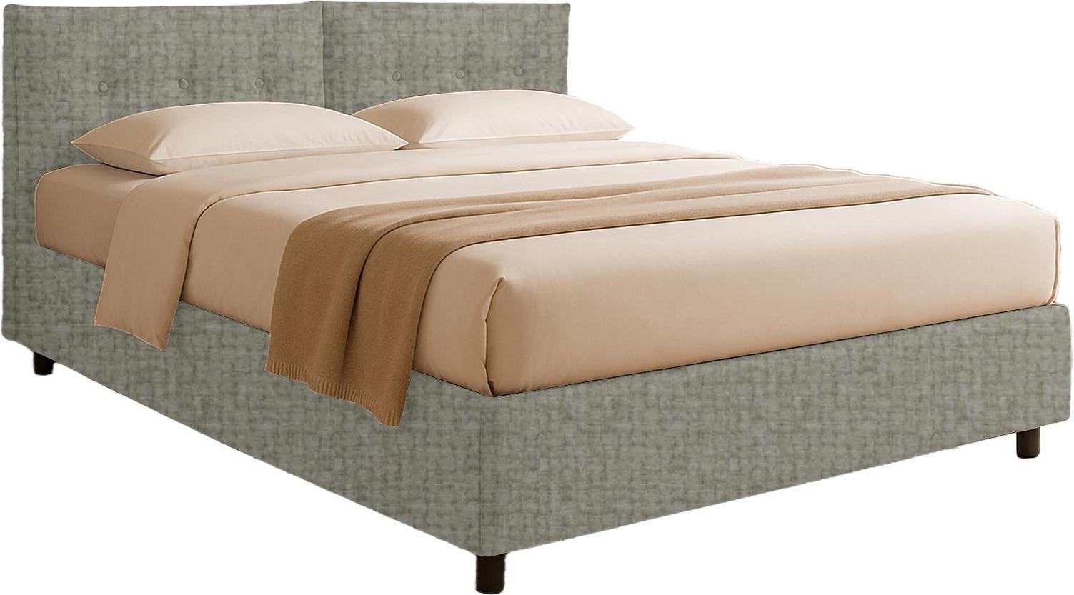 Einzelbett Dmora Nocara Grau, Abziehbar mit Stauraum