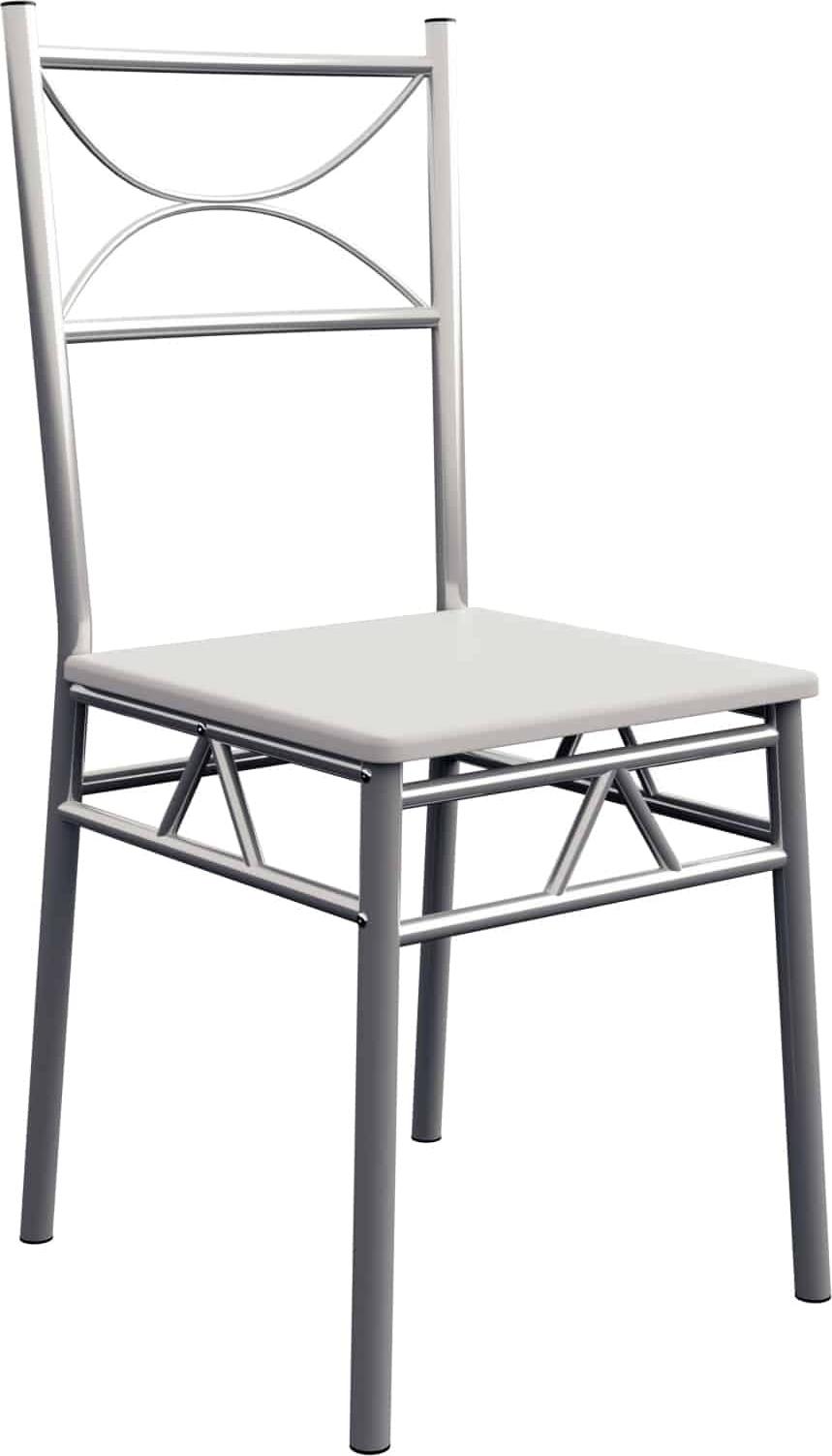 B2X Essgruppe, 5-teilig, Weiß, Metall & MDF