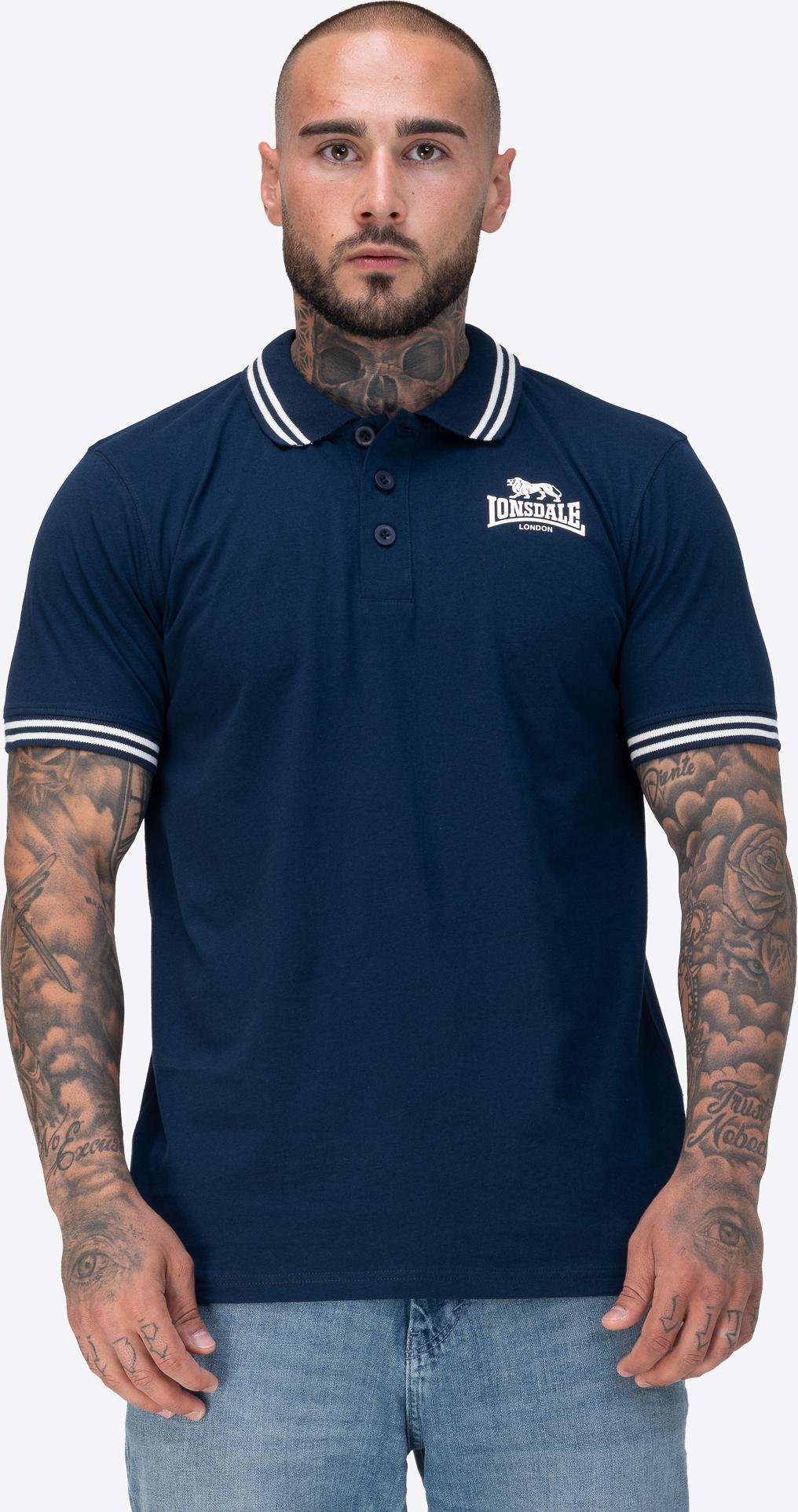 Herren Poloshirt normale Passform RHODES Dark Navy/Ecru 3XL Lonsdale 117767