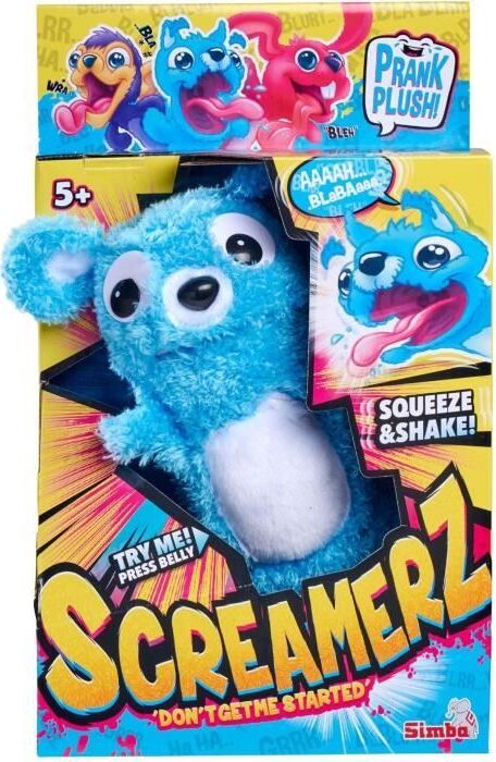 Smoby Screamerz Lustiges interaktives Plüschtier Bär 25 cm Geräusche beim Schütteln oder Drücken des Knopfes SIM4006592091354