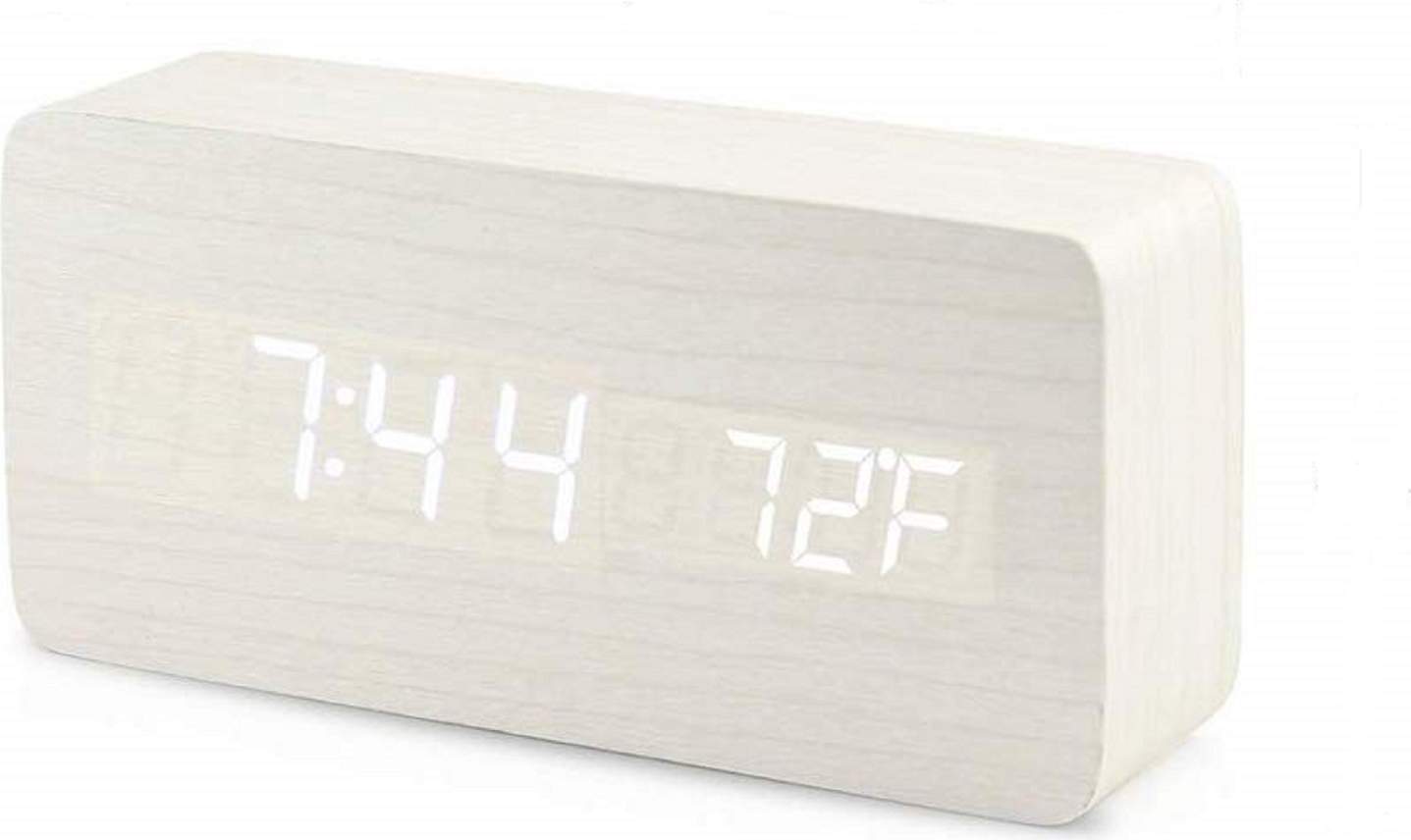INF Digitaler Wecker mit deutlichen LED Ziffern und Temperaturangabe Weiß 45086208