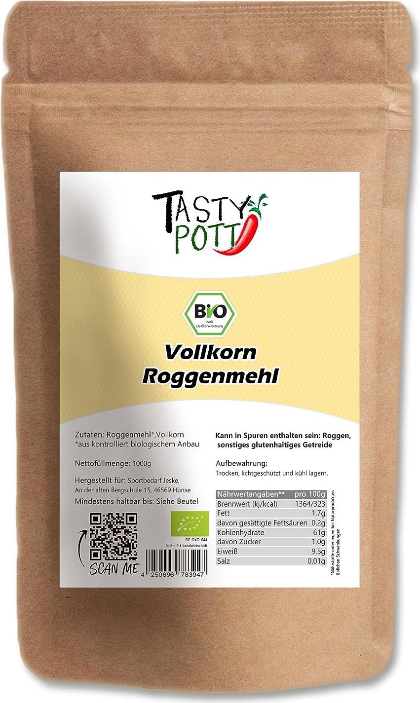 TASTY-POTT Tasty Pott Roggenmehl Typ Vollkorn - im Beutel - 1000g