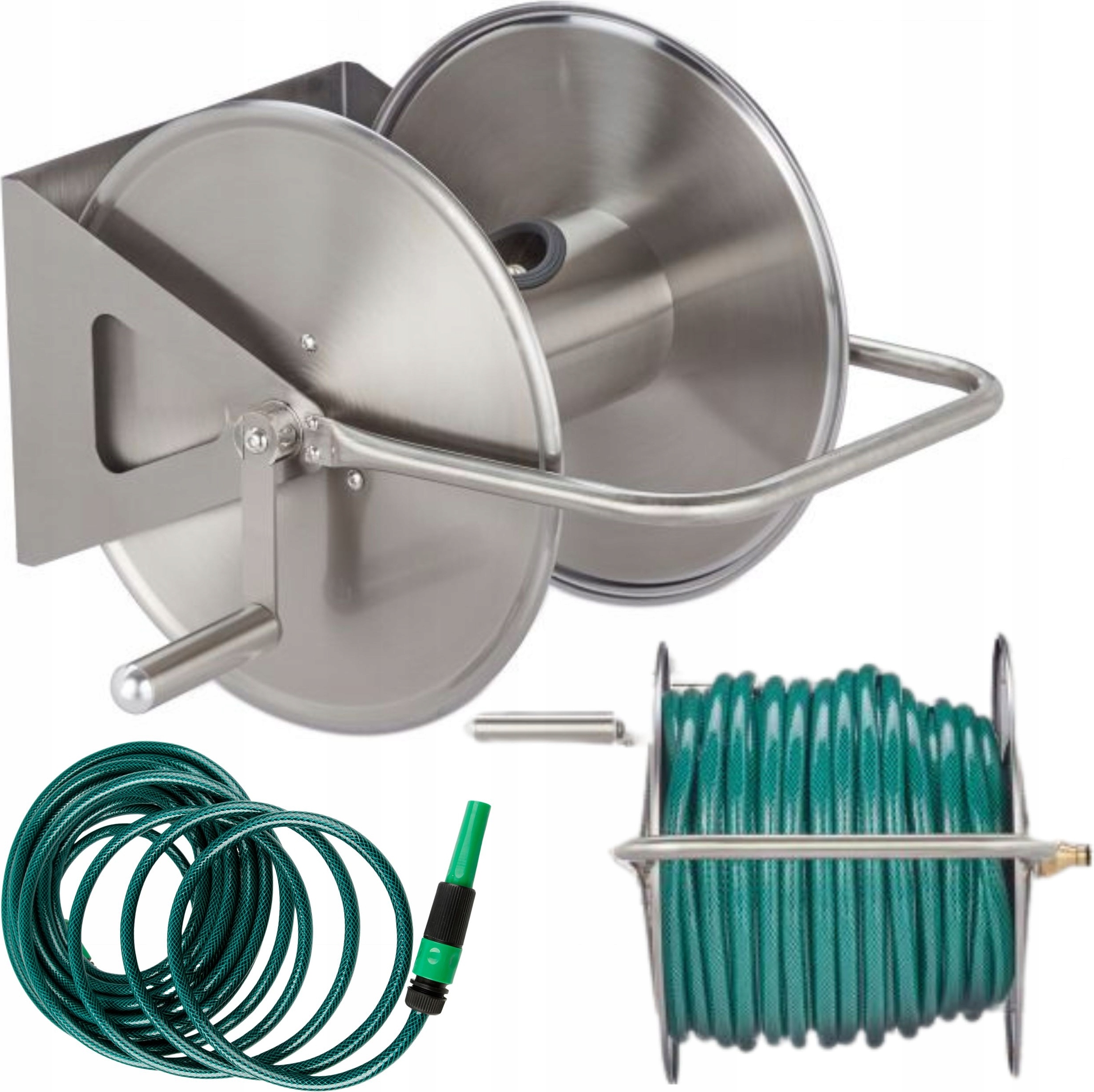 Relaxdays Avvolgitubo da Giardino, Senza Tubo, Acciaio Inox e Metallo, da Terra, da Parete, HLP Relaxdays Avvolgitubo da Giardino, Senza Tubo, Acciaio Inox e Metallo, da Terra, da Parete, HLP