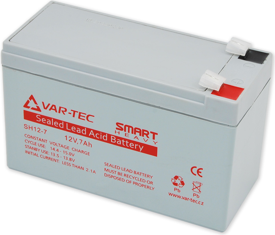 VAR-TEC Smart Heavy 12V/7Ah - Batterie SH12-7, Lebensdauer 4-6 Jahre