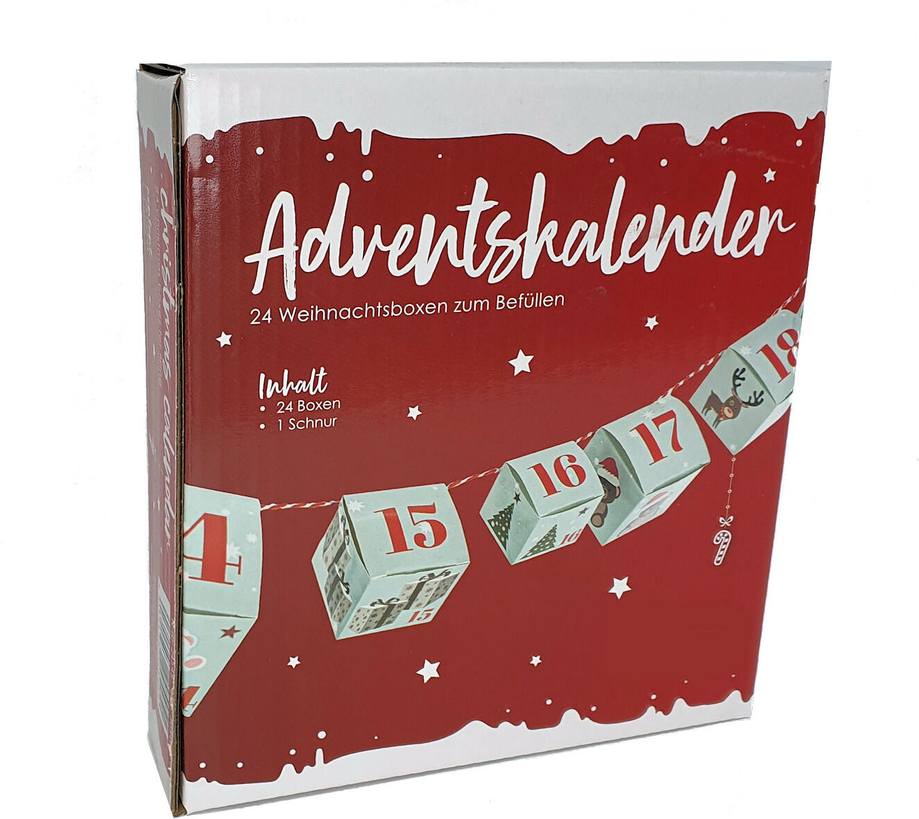 24 vianočných škatúľ na vyplnenie - adventný kalendár