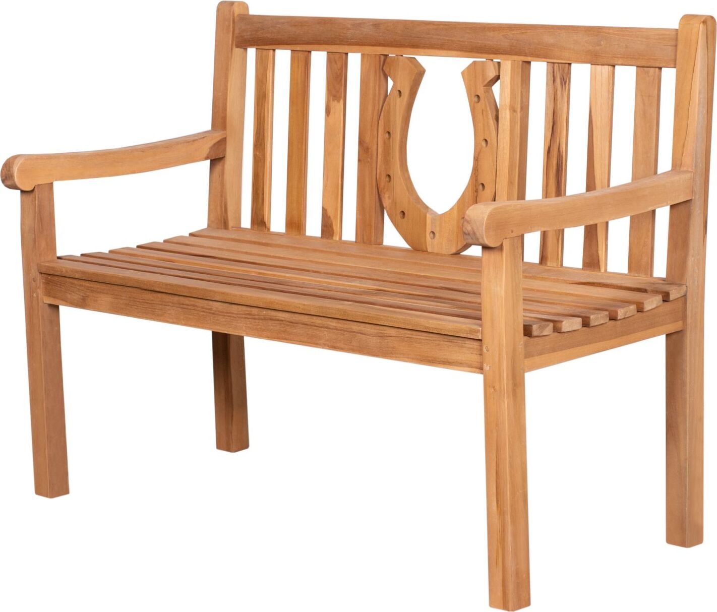 Teakholz Gartenbank Hufeisen 120 cm