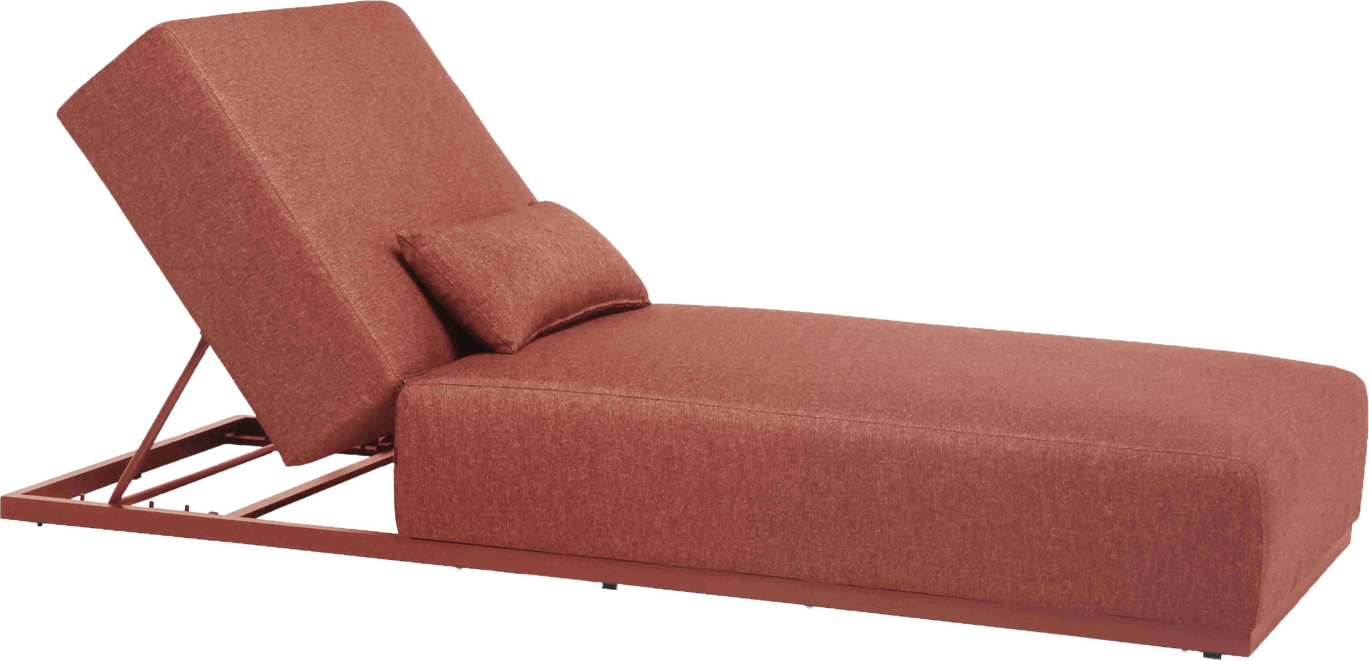 Sonnenliege mit Terrakotta-Liegekissen mit 5 Positionen - Oviala Havana 107967
