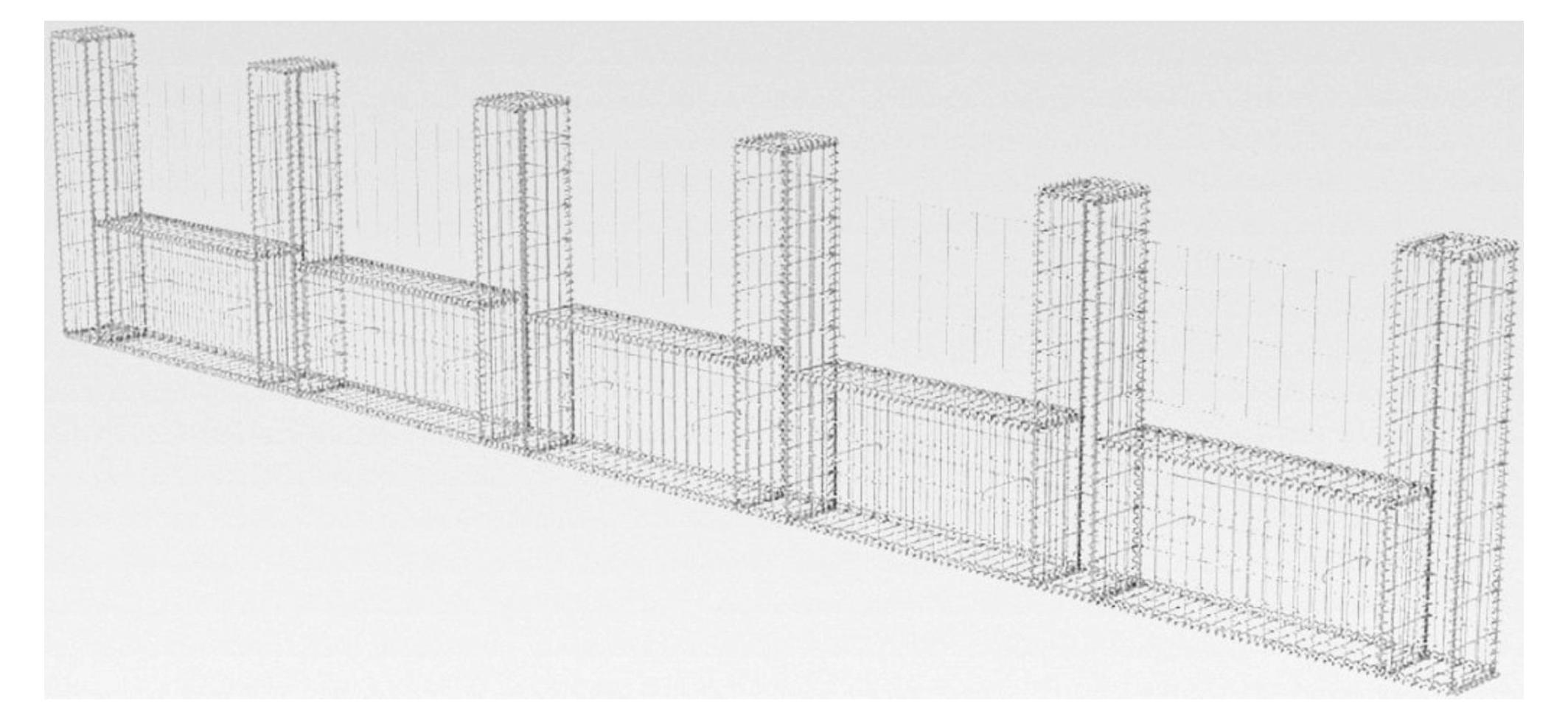 Markenlos Gabione U-Form Stahl 570x20x100cm Steinkorb Drahtkorb Mauersteinkorb
