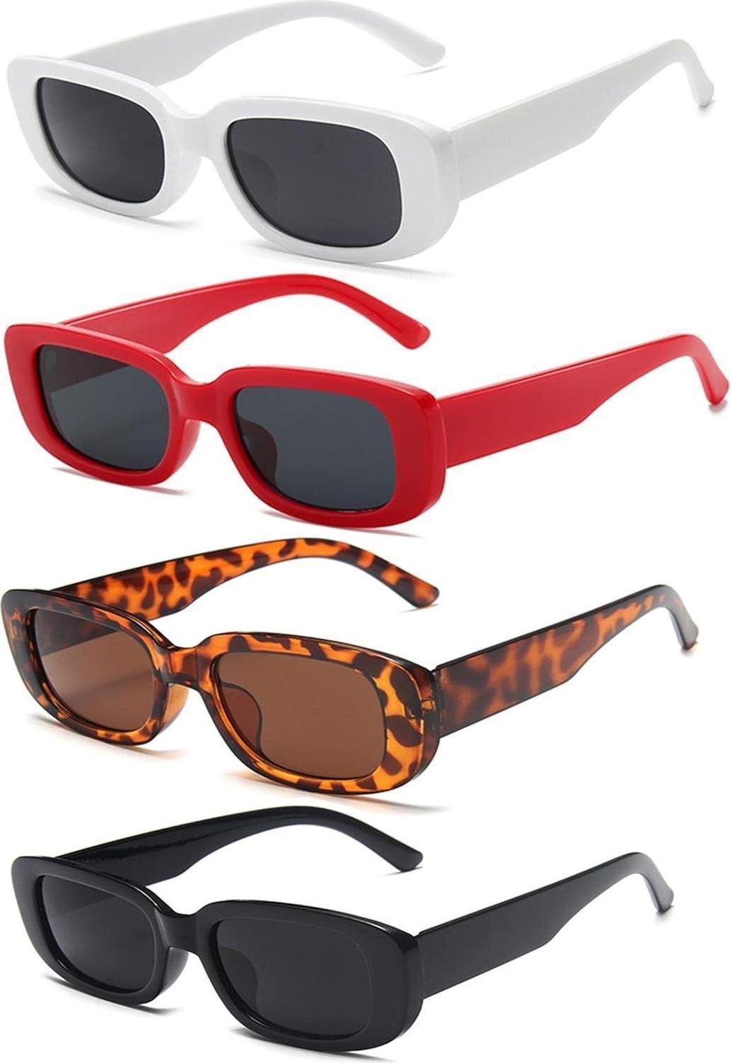 Sonstige Unning 4er Set Retro Sonnenbrillen Damen Vintage Quadrat Brillen
