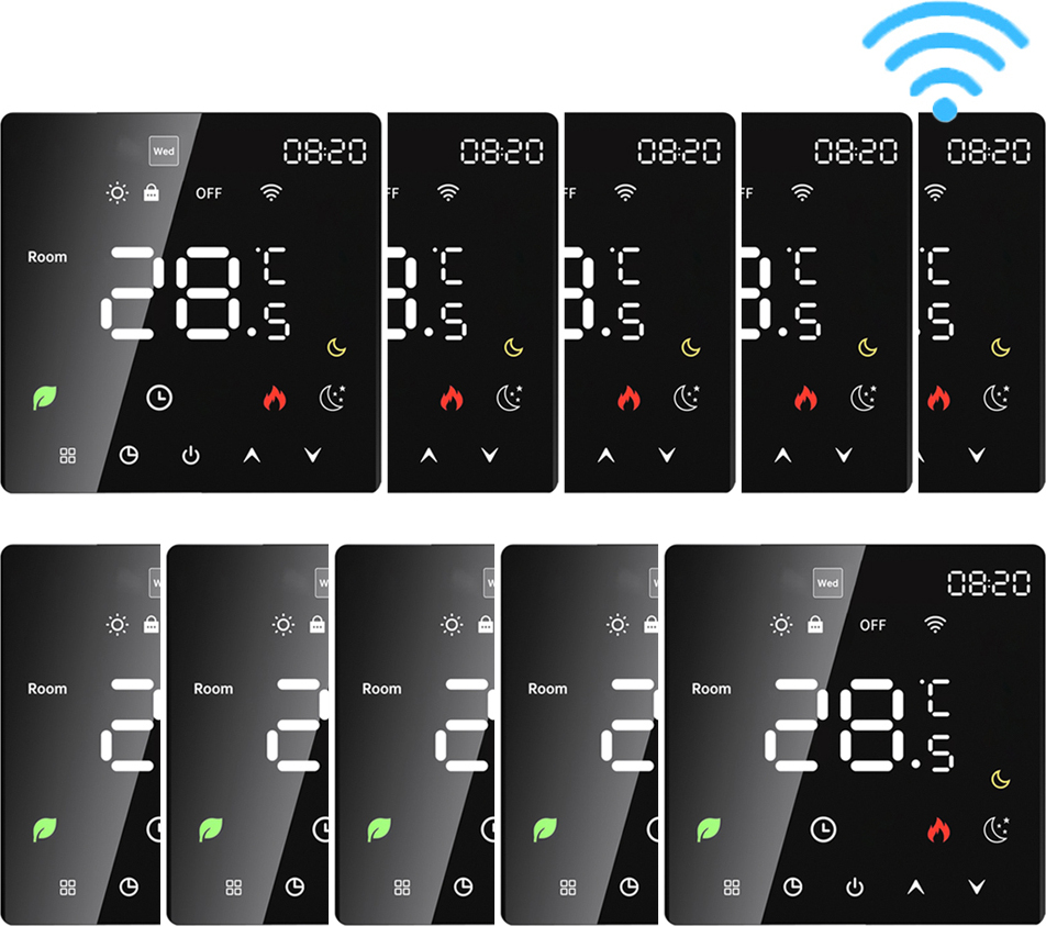 10X Smart WiFi termostat 3A ohrev vody digitálny izbový termostat podlahové kúrenie programovateľný vnútorný teplomer, kompatibilný s Amazon Google Home