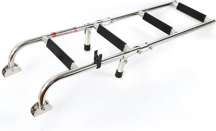 StarTech Bootsleiter - Pontonleiter klappbar teleskopisch - 4 Stufen - Edelstahl - Silber