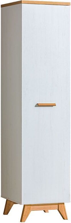 Steiner Shopping Schmaler 45 cm breiter Kleiderschrank mit 1 Tür | Kleiderstange | Farbe: Weiß