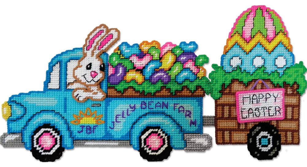 Design Works Crafts Design Works Kunststoff-Stickset "Jelly Bean Farm" – 3D-Stickset, 25 x 50 cm 3627