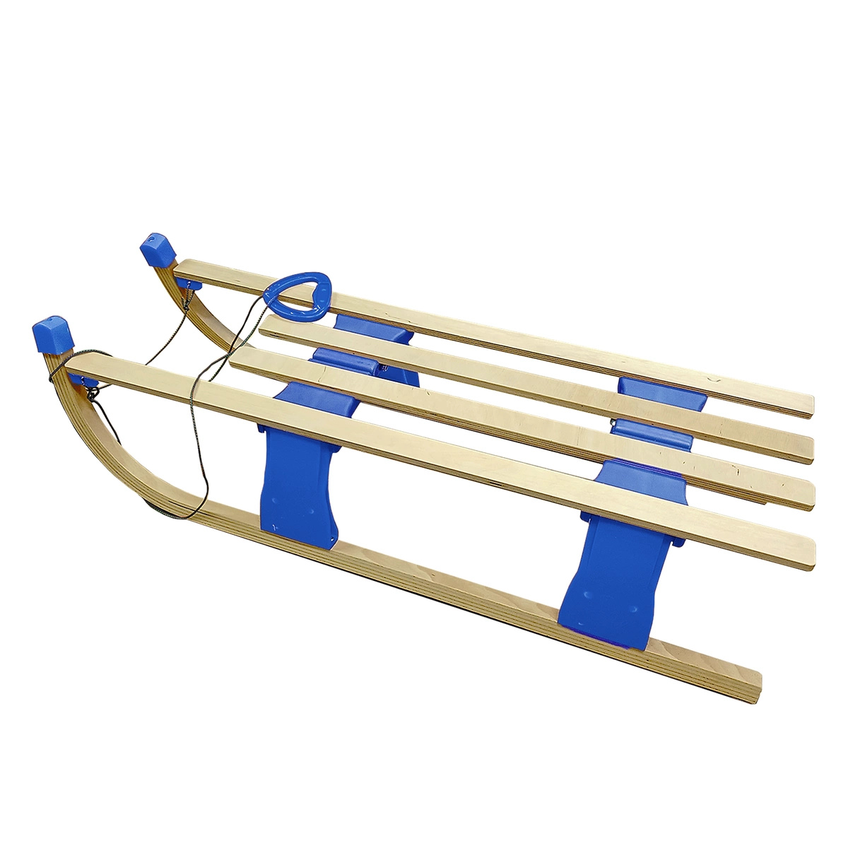 MIHIMO Kinderschlitten aus Holz ökologischem Lack lackiert Blau