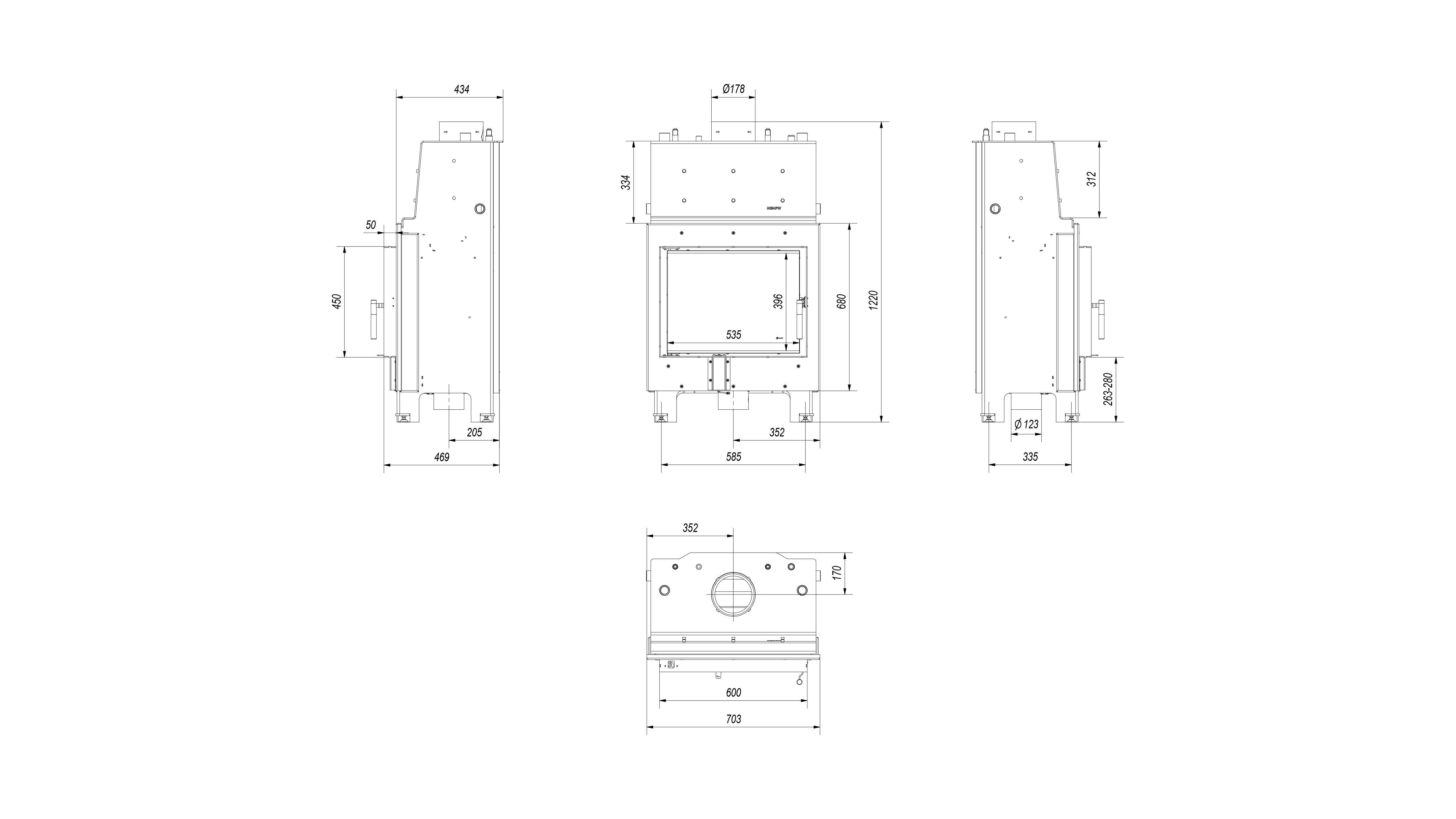 Krb kotla KRATKI MBM PW 10 Ø 180 s zatváraním dverí