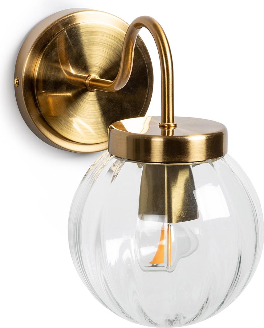 LEDKIA Wandleuchte Aussen Metall und Glas Driyah Gold