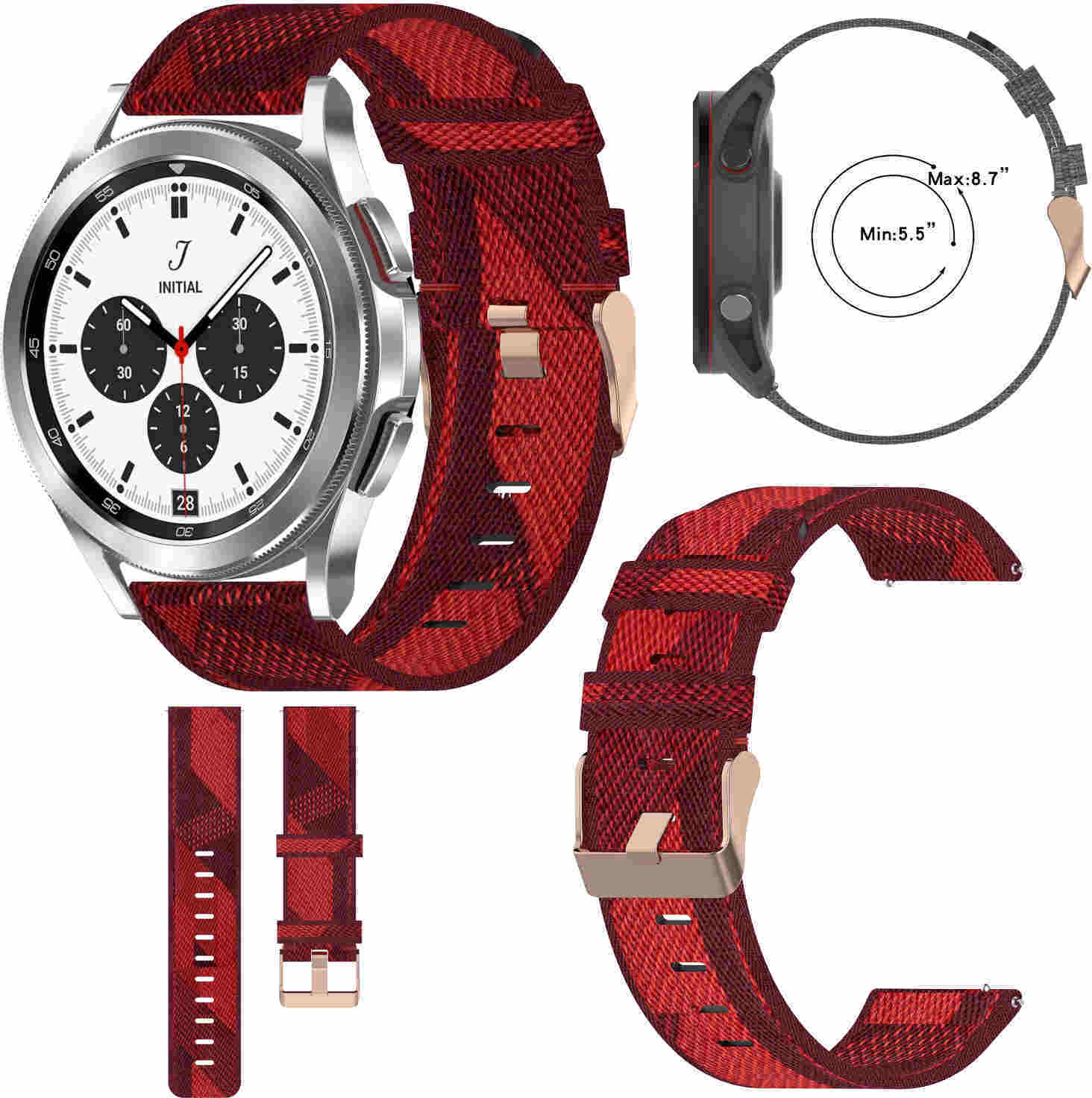 Pre Samsung Galaxy Watch FE 6 5 4 Normal Pro Classic Nylon Arm Band