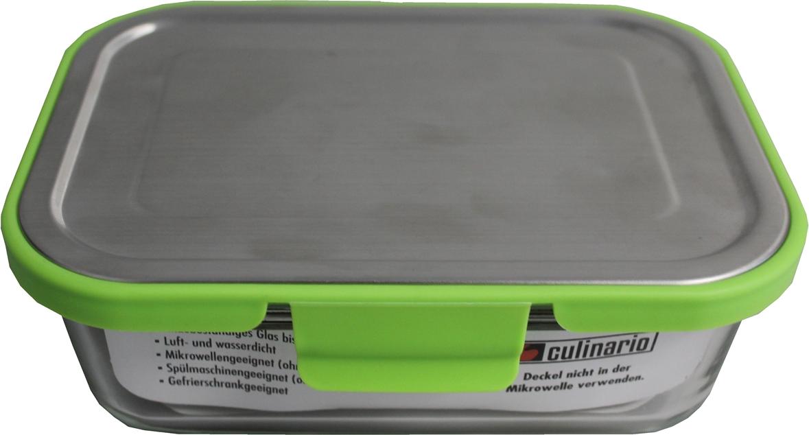 Frischhaltedose Grün 1 Liter Glas mit Kunststoffdeckel neuetischkultur