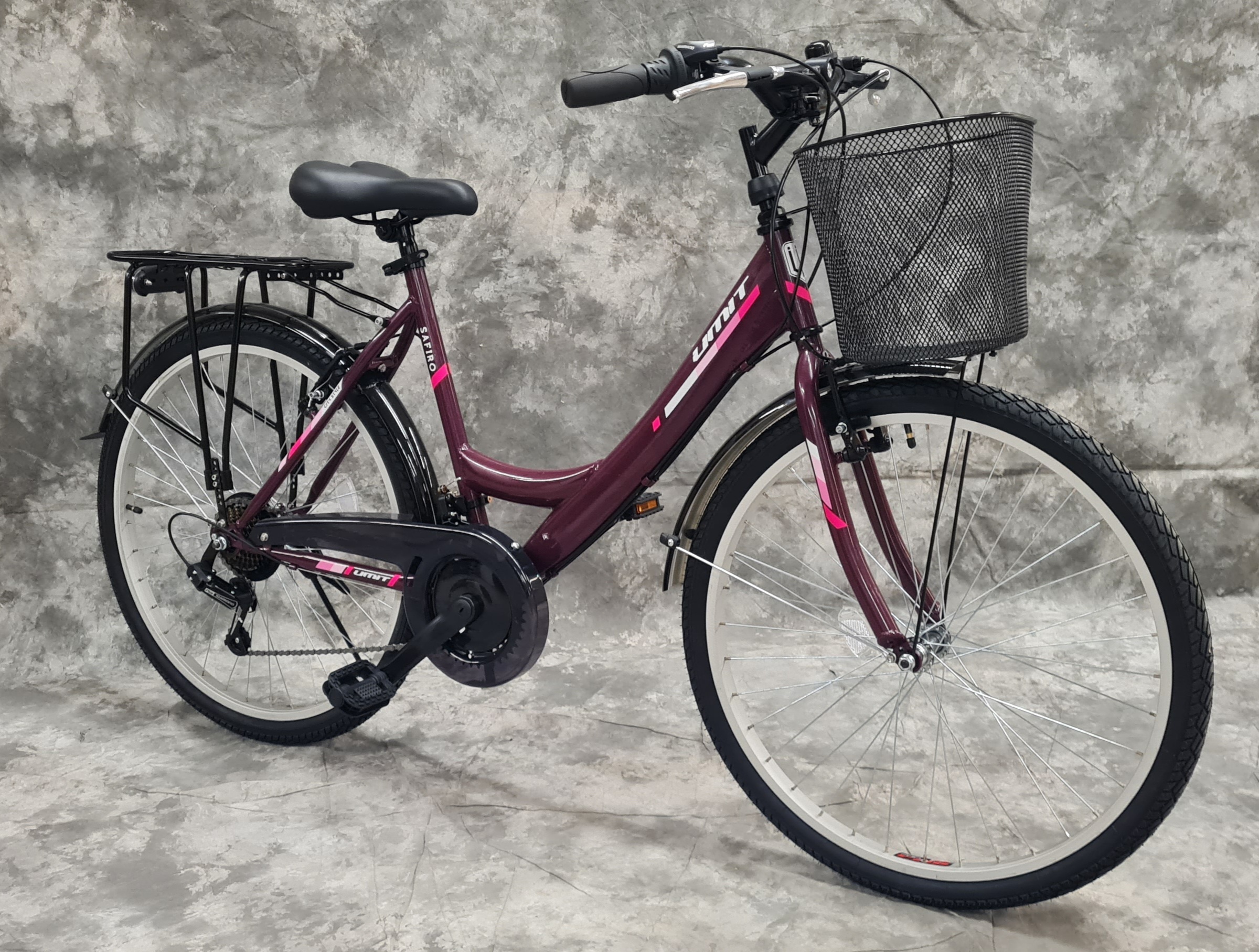 Umit 26 Zoll Damencityrad 21-Gang Shimano Kettenschaltung, Gepäckträger, Licht und Korb NEU 2608-LILA AB 155 CM KÖRPERGRÖSSE !!!!!!!!!!!!!!!!!!!!!!