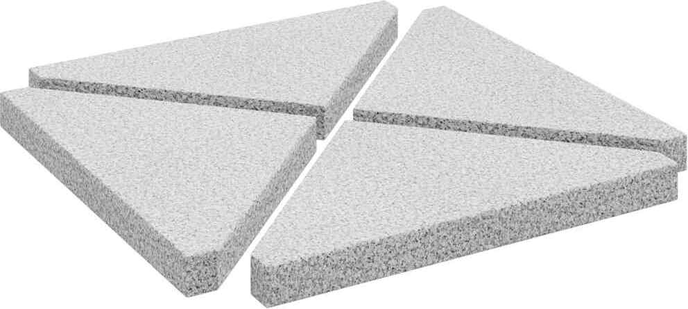 vidaXL Sonnenschirm-Gewichtsplatten 4 Stk. Grau Granit Dreieckig 14 kg 3318585