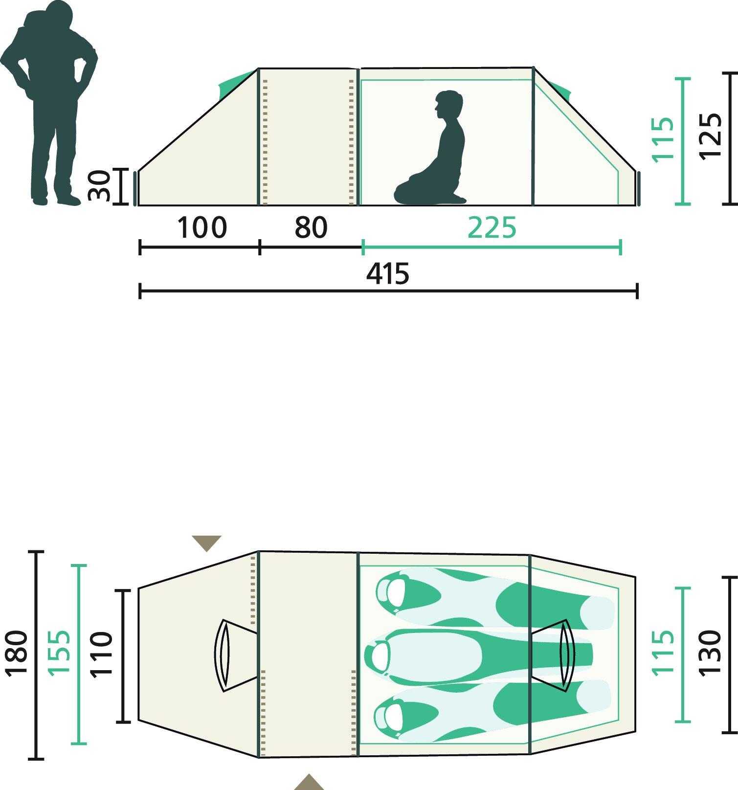 Jack Wolfskin North Tunnel III Zelt island moss