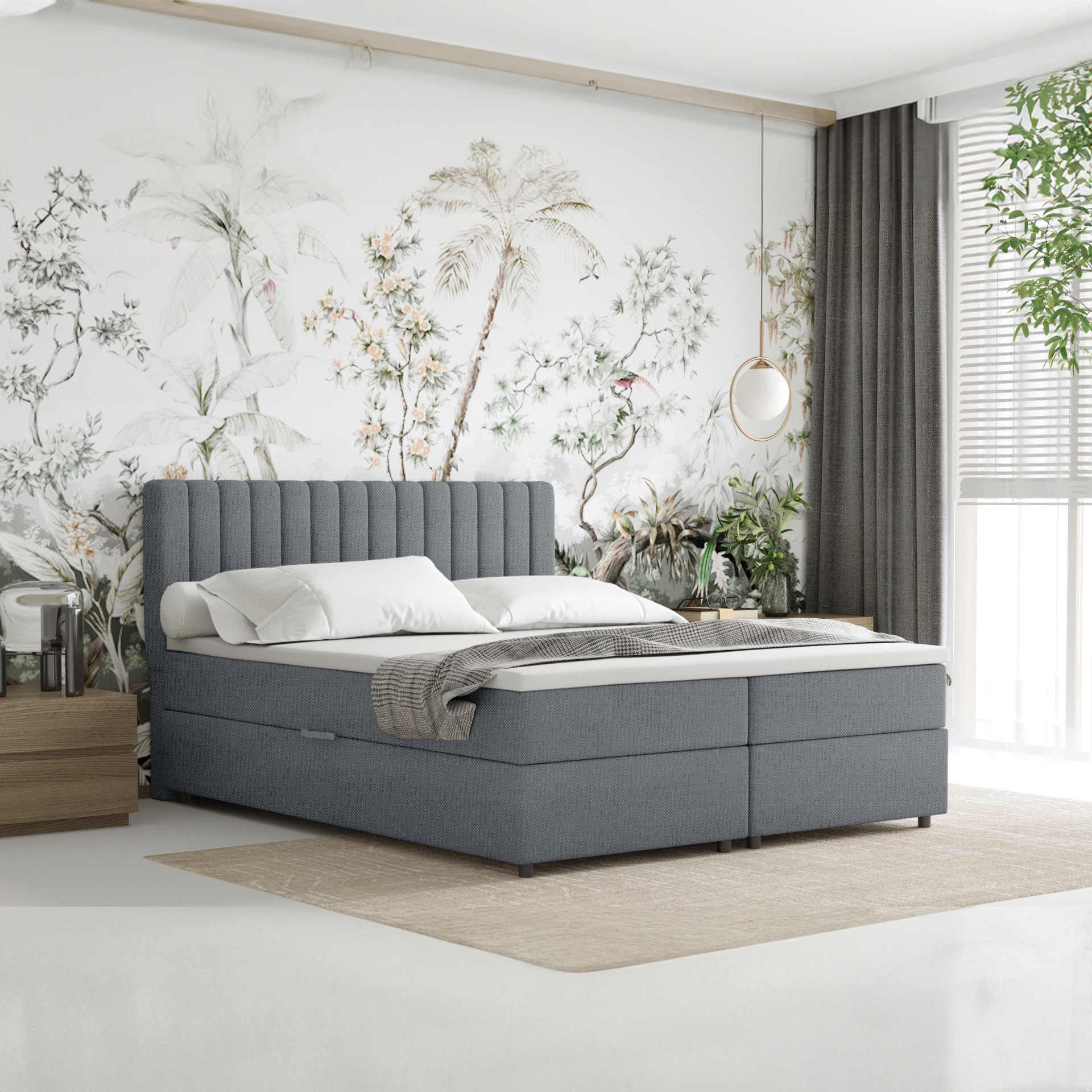 Boxspringbett 160x200 EVEREST, mit Topper, mit Bettkästen, Doppelbett, , Panda Möbel